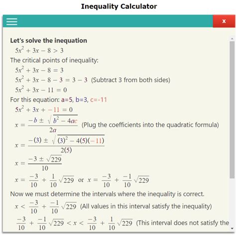 inequality calculator for dummies.